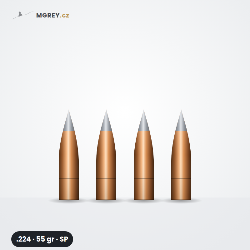 Střela .224 55 gr SP, 500 ks