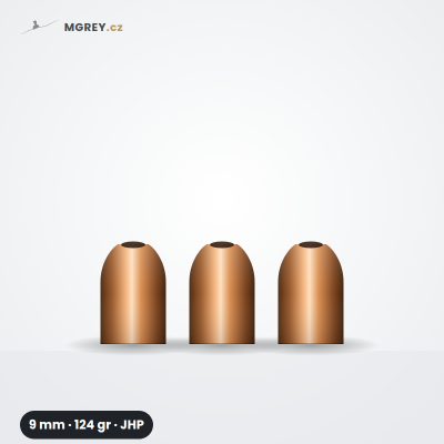 Střela 9 mm 124 gr JHP, 500 ks