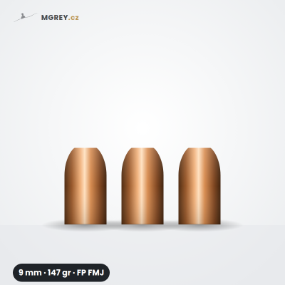 Střela 9 mm 147 gr FP FMJ, 500 ks